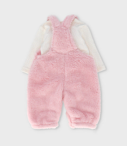 Jardinera recién nacida con body 0 meses / Rosado