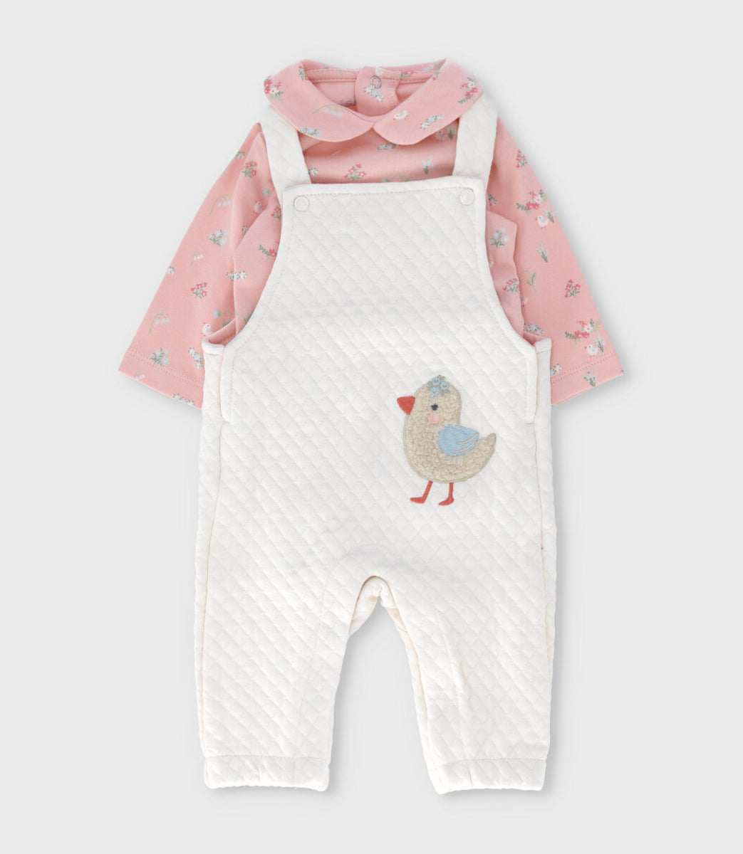 Jardinera recién nacida con body 0 meses / Rosado