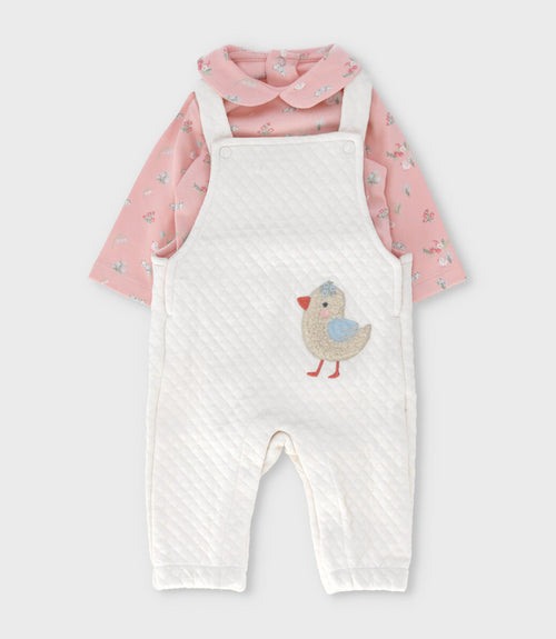 Jardinera recién nacida con body 0 meses / Rosado