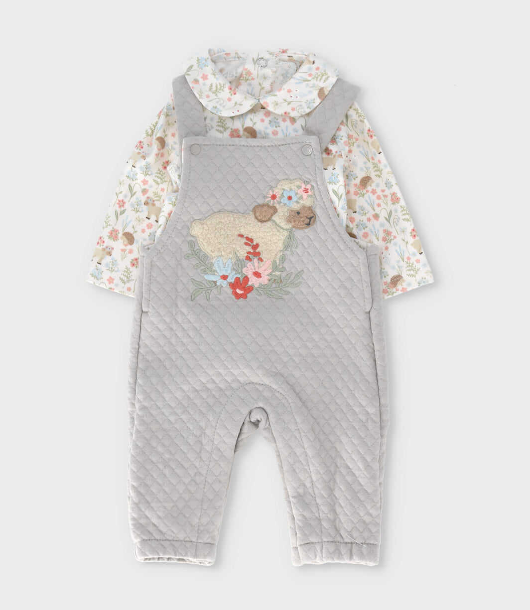 Jardinera recién nacida con body 0 meses / Blanco