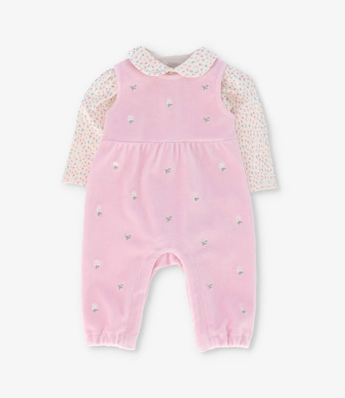 Jardinera recién nacida con body 0 meses / Rosado