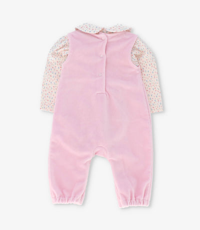 Jardinera recién nacida con body 0 meses / Rosado