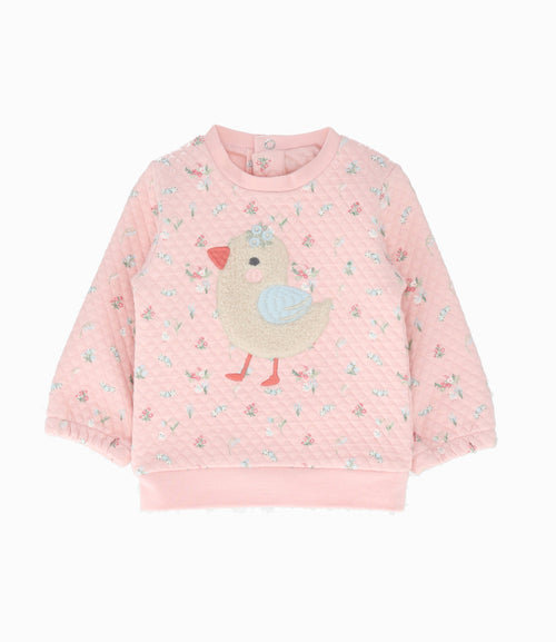 Buzo recién nacida con pajarito 0 meses / Rosado