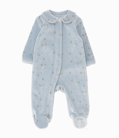 Enterito recién nacida con flores 0 meses / Celeste