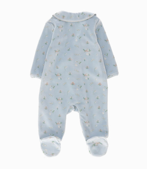 Enterito recién nacida con flores 0 meses / Celeste