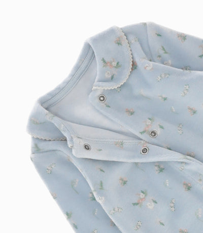 Enterito recién nacida con flores 0 meses / Celeste