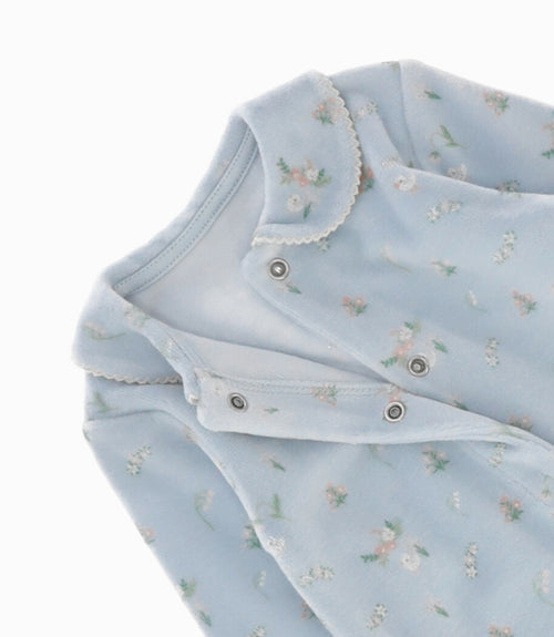 Enterito recién nacida con flores 0 meses / Celeste