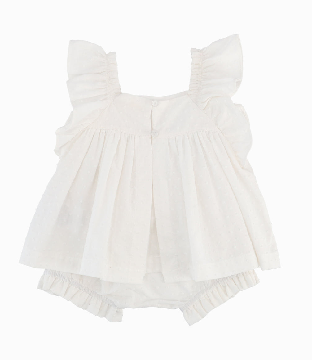 Conjunto Recién Nacida Con Vuelos Blanco 0 meses / Blanco