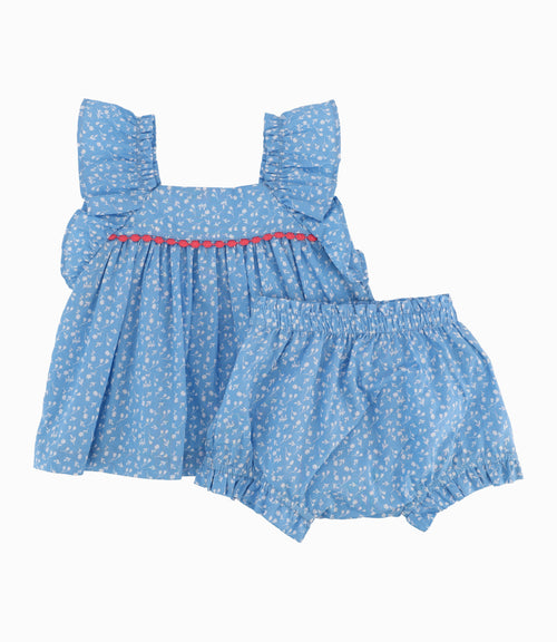 Conjunto Recién Nacida Con Vuelos Azul 0 meses / Azul