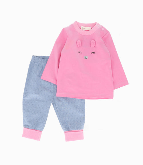 Conjunto recién nacida con oso 0 meses / Rosado