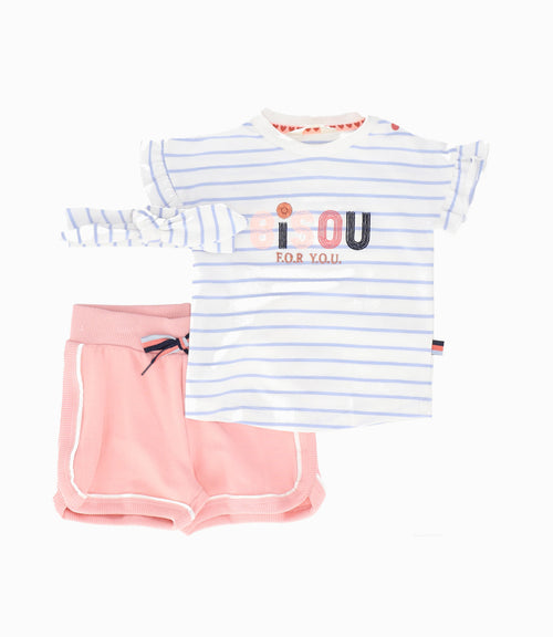 Conjunto recien nacida con rayas 0 meses / Rosado