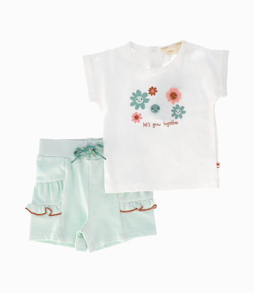 Conjunto recien nacida con flores 0 meses / Blanco