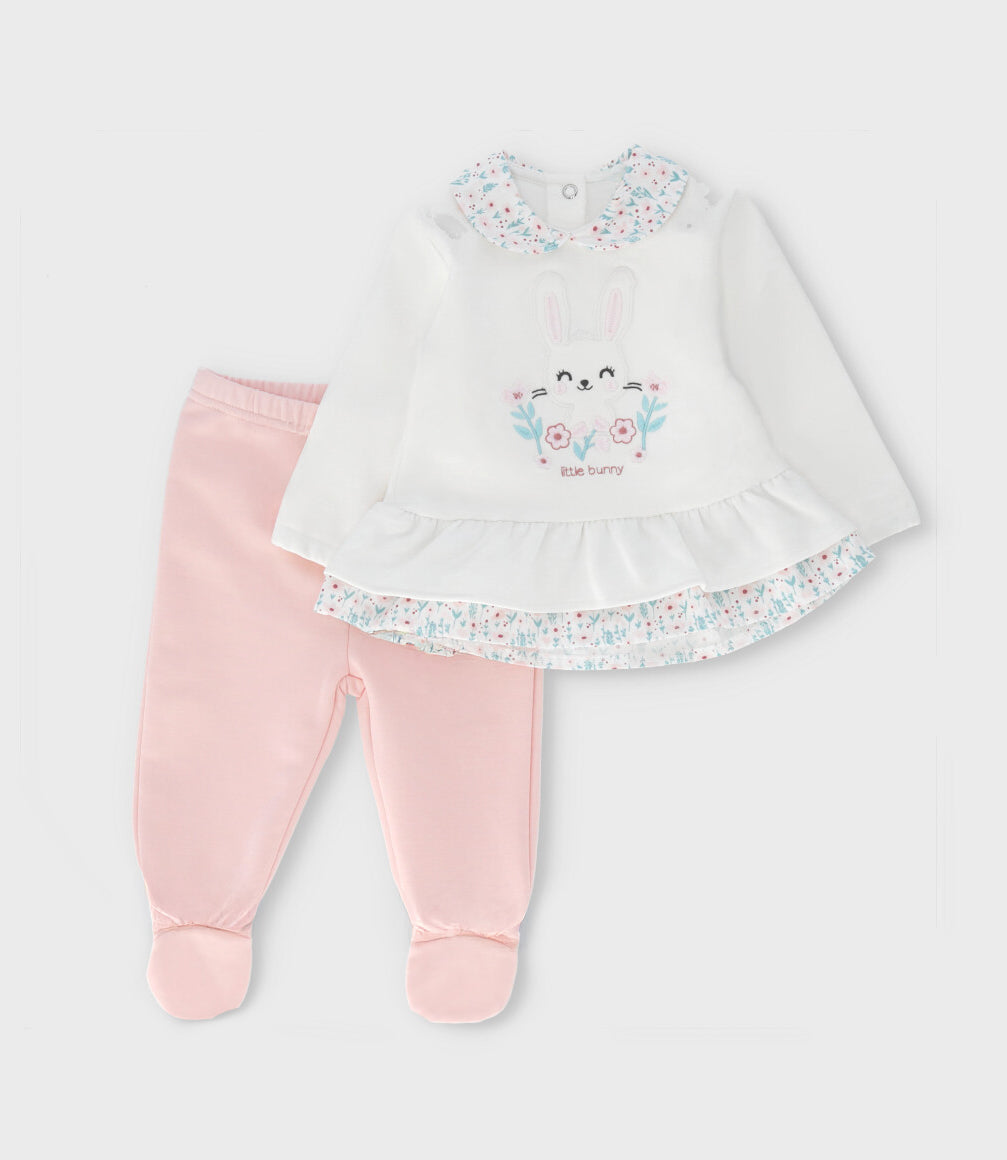 Conjunto recién nacida floreado 0 meses / Rosado