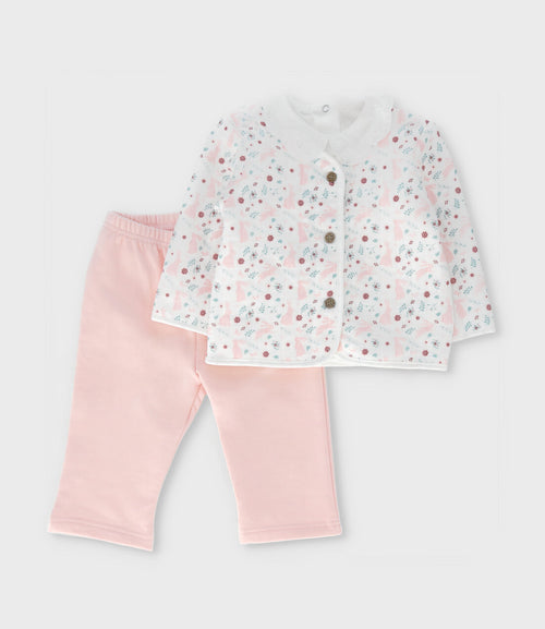 Conjunto recién nacida con chaleco 0 meses / Rosado