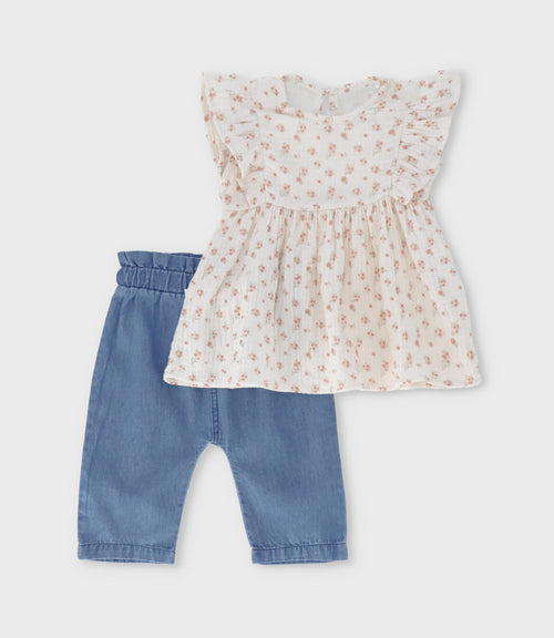 Conjunto recién nacida con vuelos 0 meses / Blanco