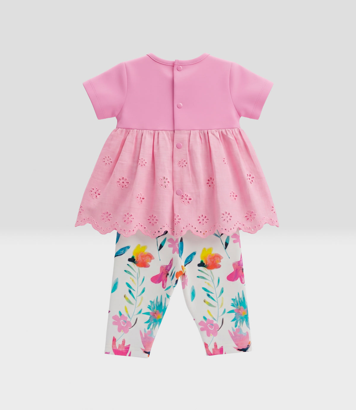 Conjunto recién nacida con flores 0 meses / Rosado