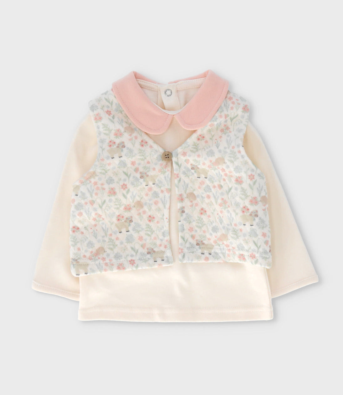 Conjunto recién nacida con vest 0 meses / Rosado