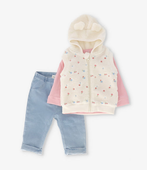 Conjunto recién nacida 3 piezas 0 meses / Crudo