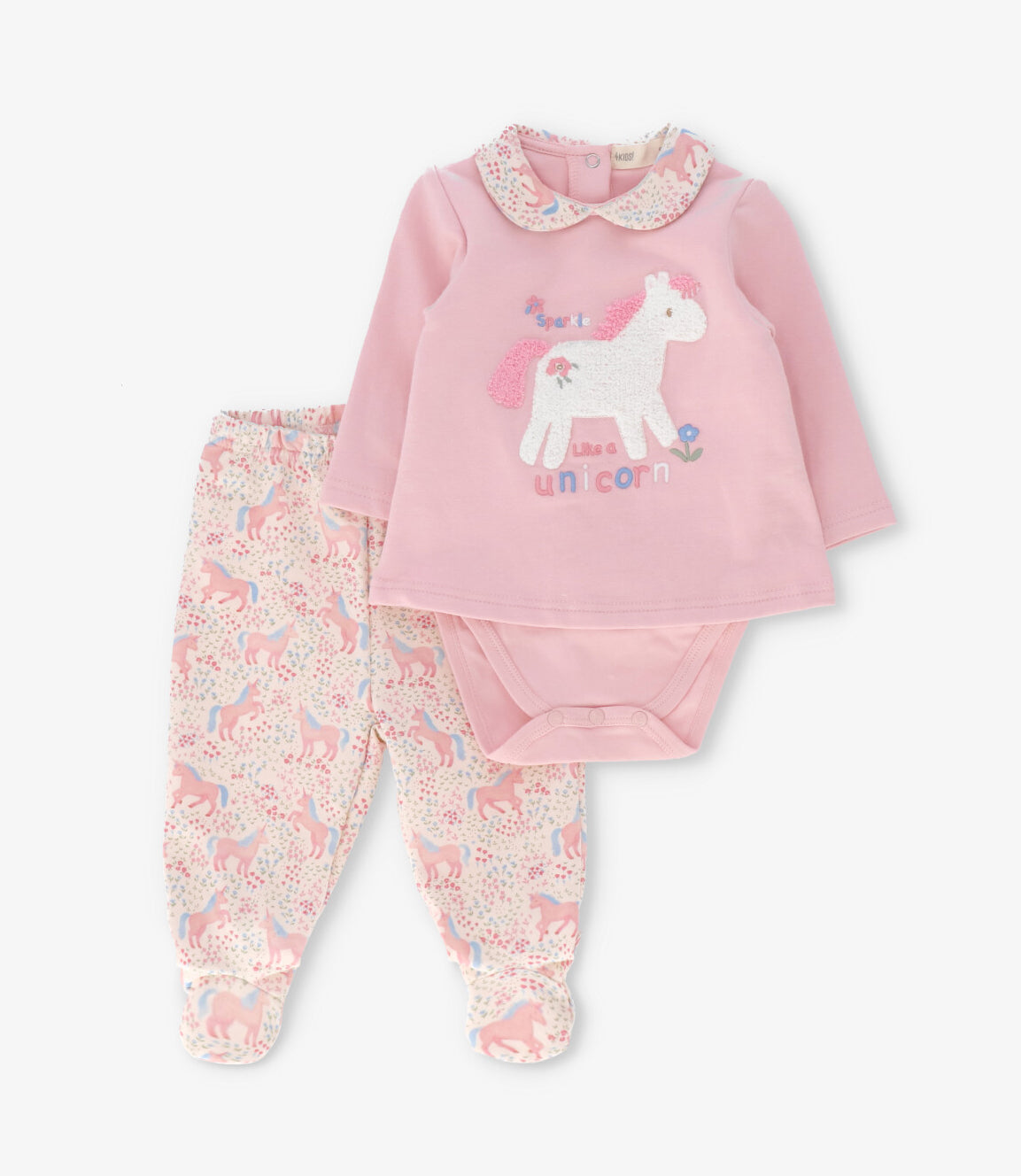 Conjunto recién nacida con unicornio 0 meses / Rosado