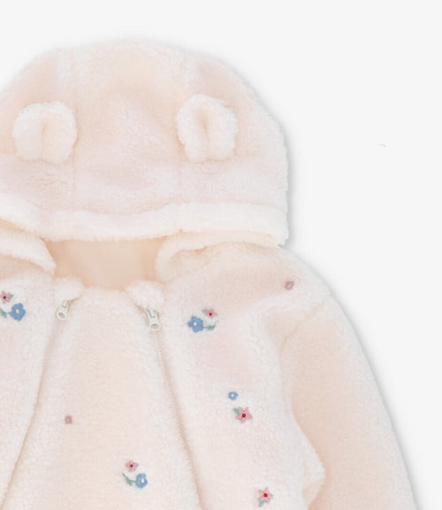 Saquito recién nacida con flores 0 meses / Crudo