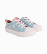 Zapatilla Niña Con Flores Celeste