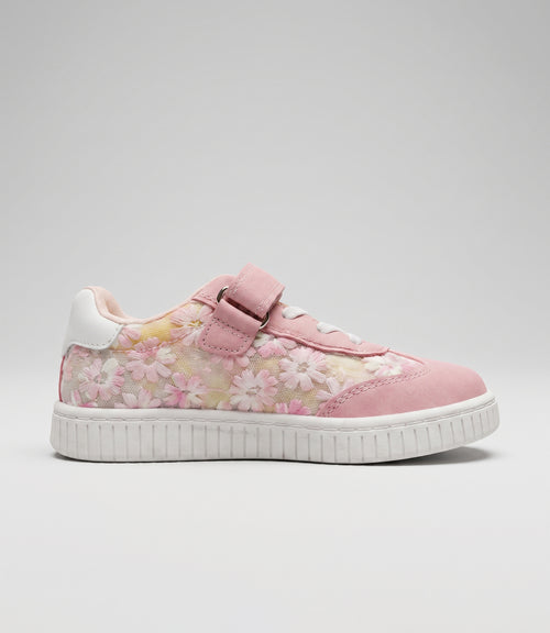 Zapatilla niña floreada 27 / Rosado
