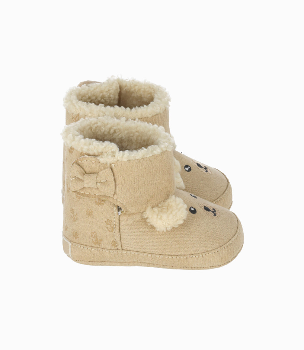 Bota recién nacida con lazo 15 / Beige