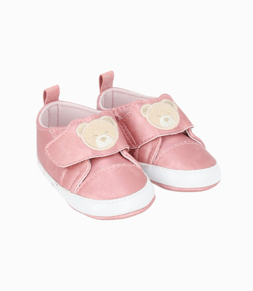 Zapatilla recién nacida con osito 15 / Rosado