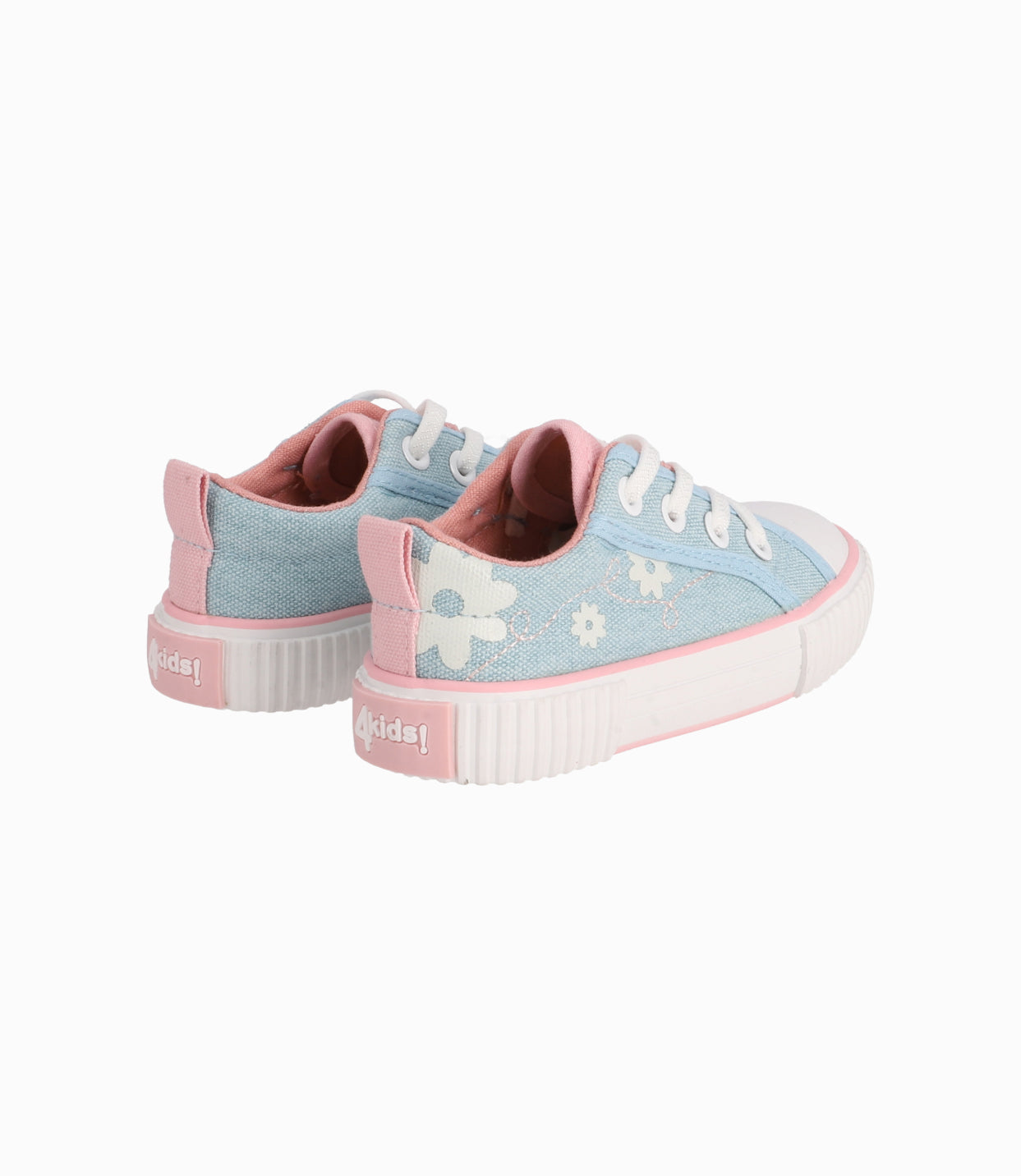 Zapatilla Bebé Niña Con Flores Celeste 19 / Celeste