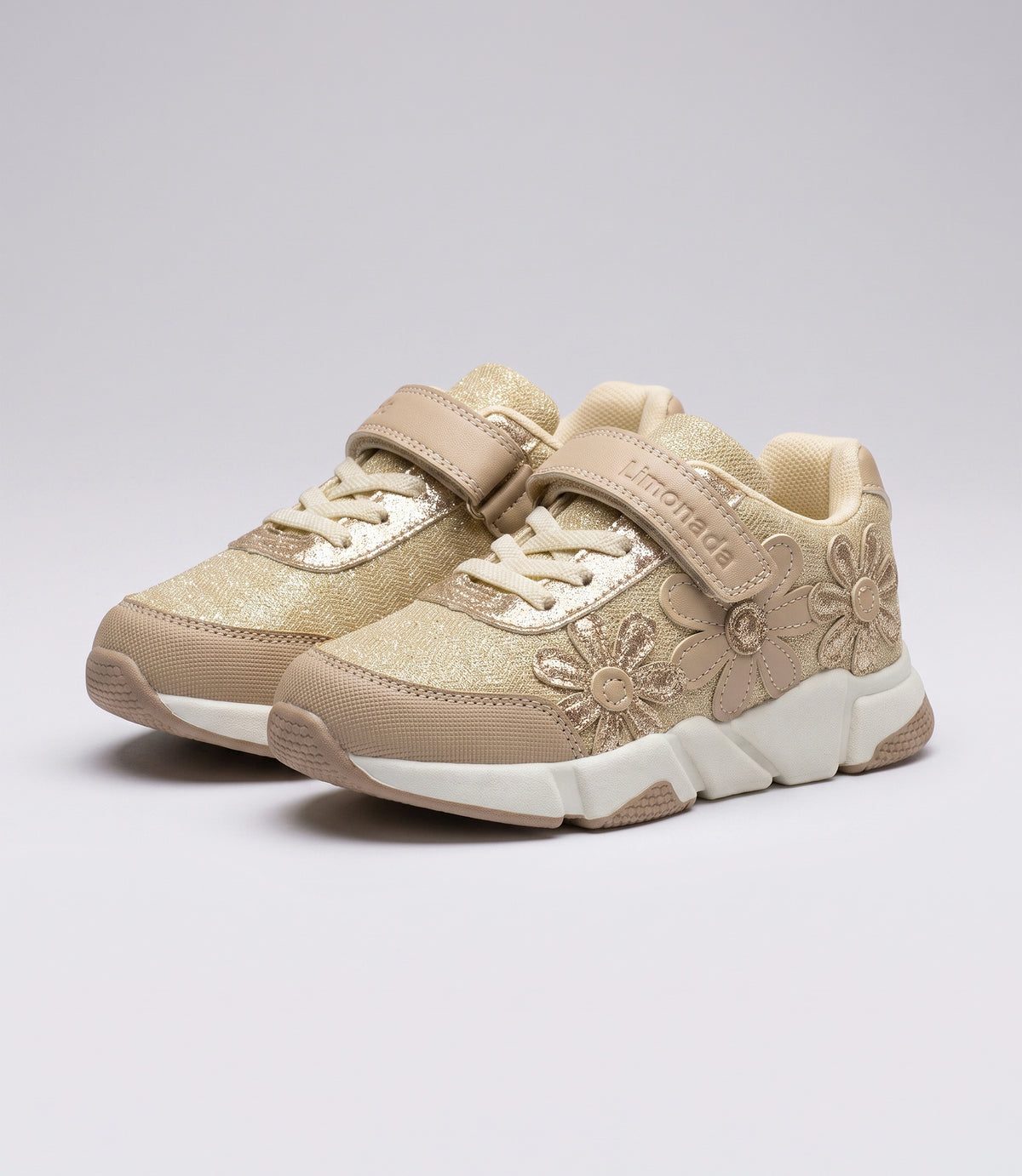 Zapatilla bebé niña con flores 19 / Beige