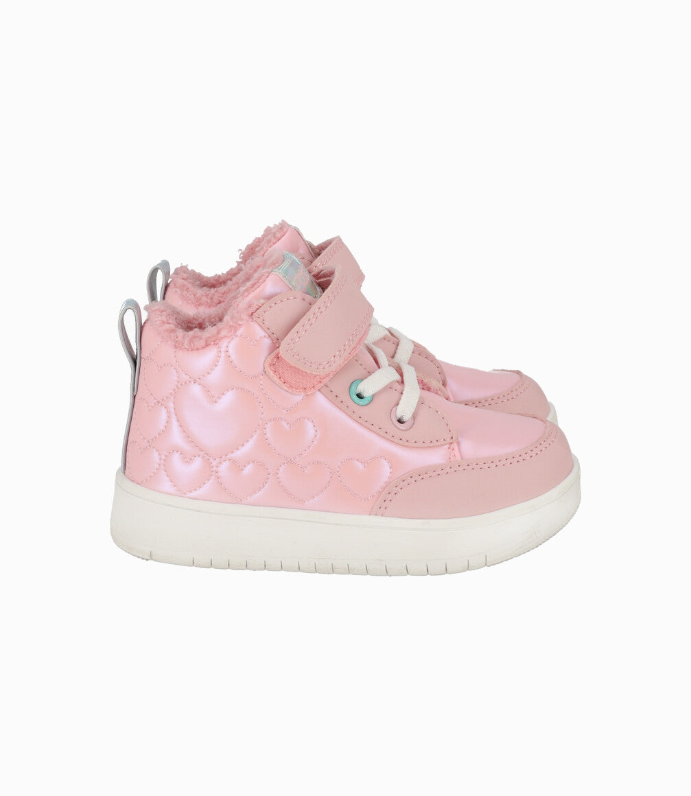 Zapatilla Bebé Niña Corazones Con Chiporro