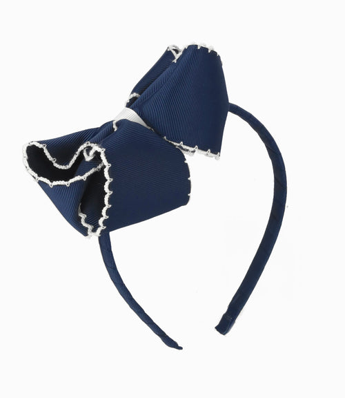 Cintillo niña con lazo Talla única / Azul marino