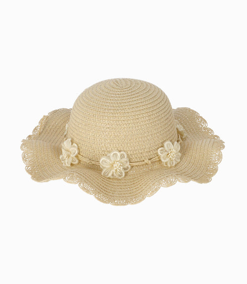 Sombrero niña con flores
