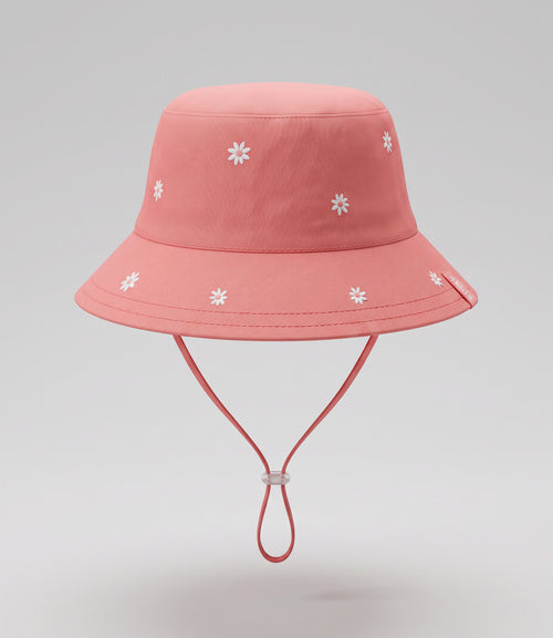 Gorro niña bucket con flores 1-4 años / Rosado