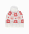 Gorro niña con flores blanco