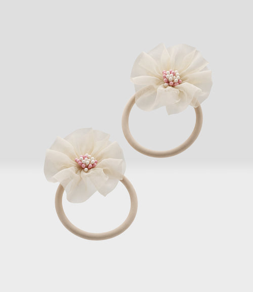 Collet niña con flor Talla única / Blanco