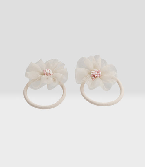 Collet niña con flor Talla única / Blanco