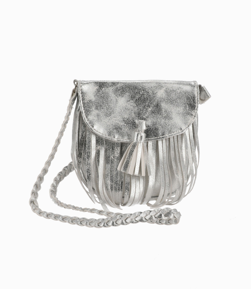 Cartera Niña Flecos Talla Única / Gris