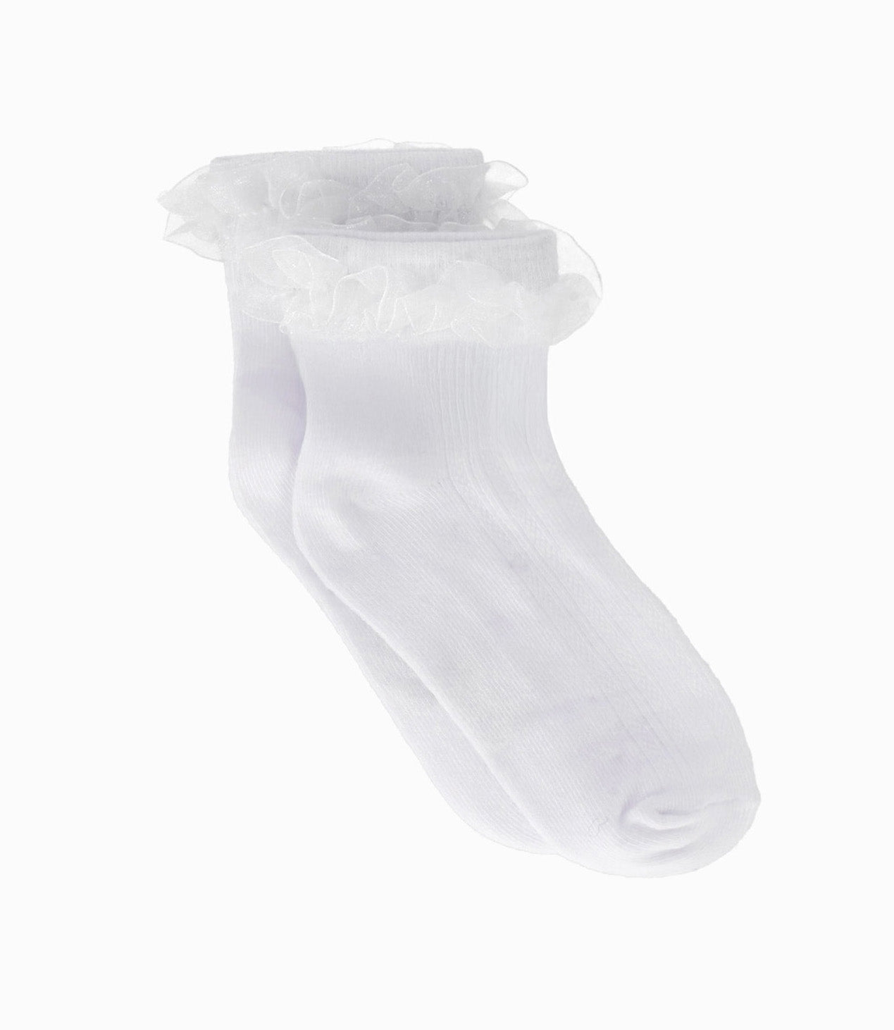 Calcetín niña con vuelos 0-1 años / Blanco