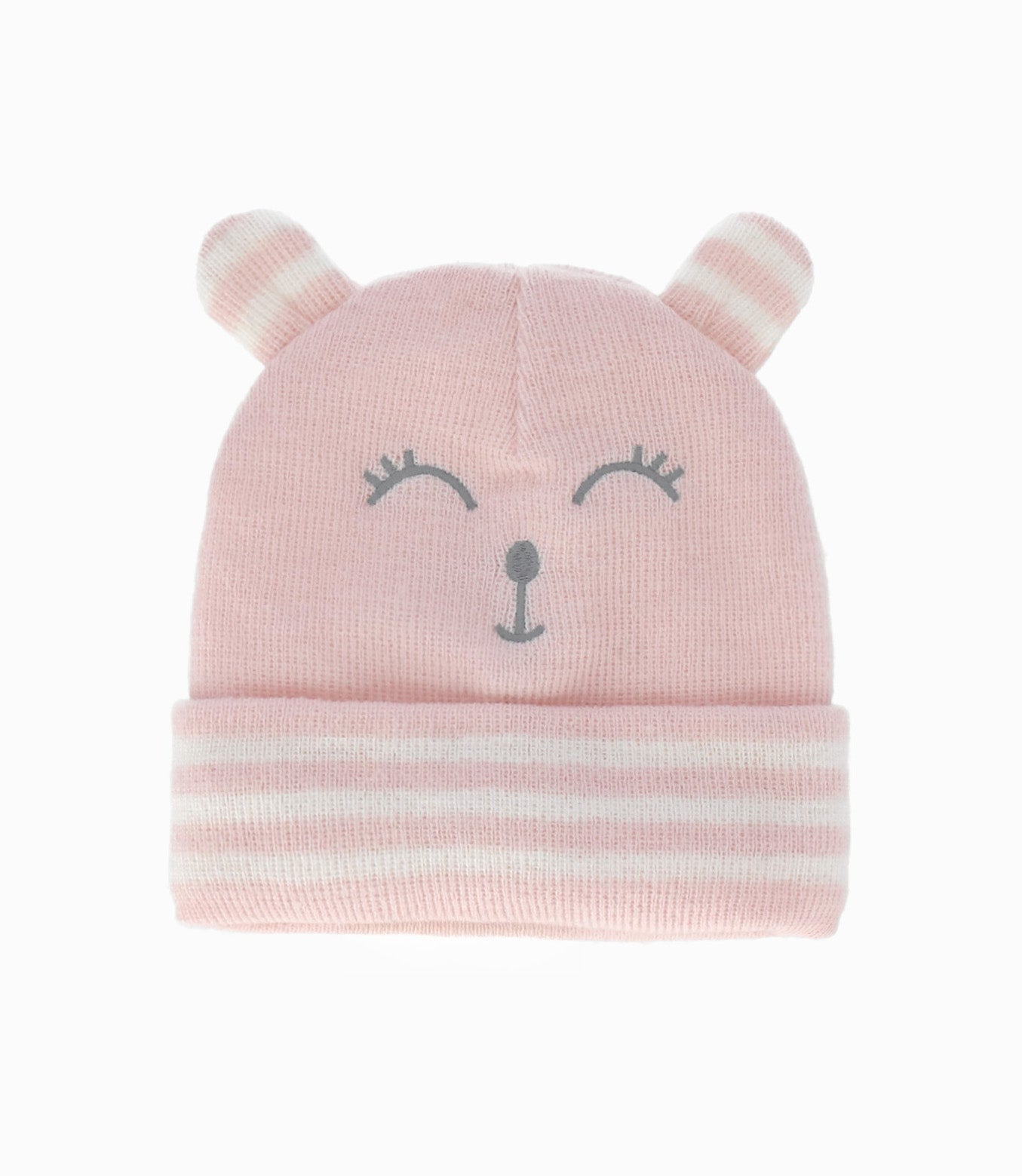 Gorro recién nacida con carita Talla única / Rosado