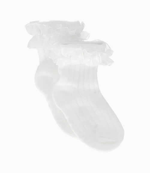 Calcetín recién nacida con vuelos 0-6 meses / Blanco