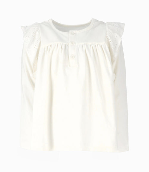 Polera niña con vuelos 2 años / Blanco