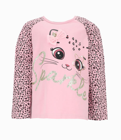 Polera Niña animal print 2 años / Palo Rosa