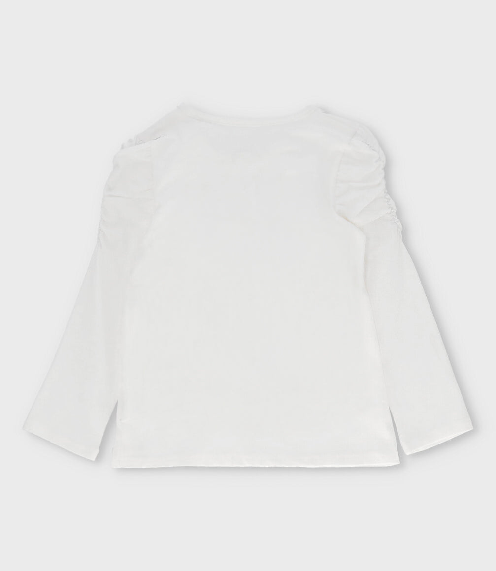 Polera niña con conejo 2 años / Blanco
