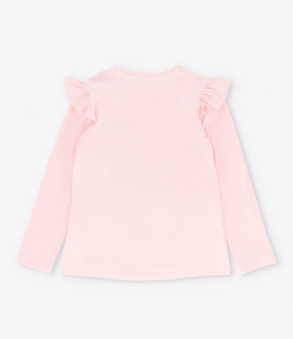 Polera niña con vuelos 2 años / Rosado