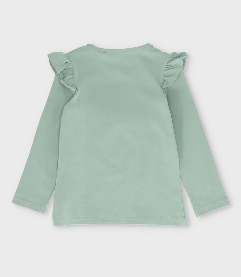 Polera niña con vuelos 2 años / Verde