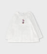 Polera niña flores bordadas
