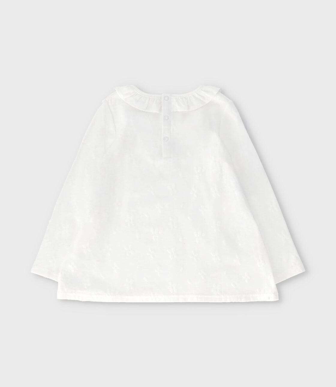 Polera niña flores bordadas 2 años / Blanco