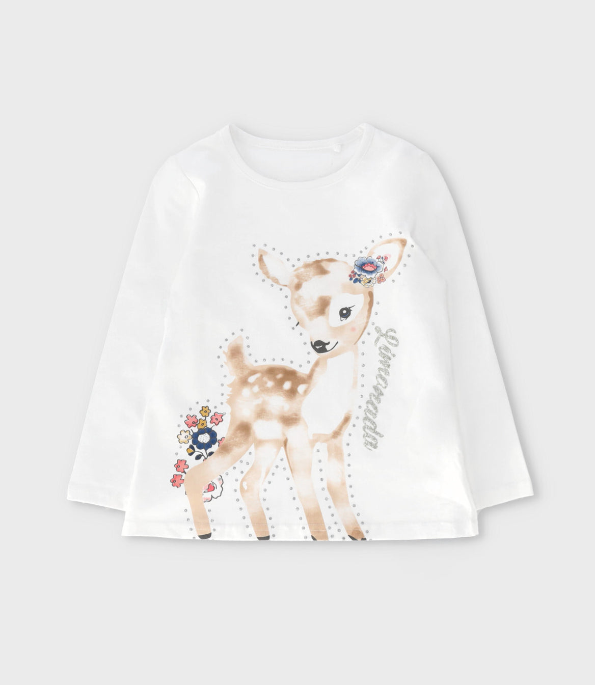 Polera niña con ciervo 2 años / Blanco