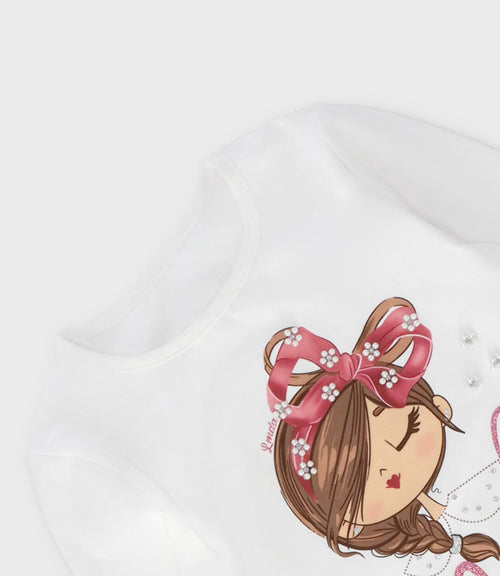 Polera niña con estampado 2 años / Blanco